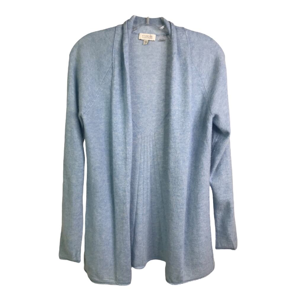 Kinross Cashmere Cardigan Sweater Women S Light Blue Knit Long Sleeve Open Front